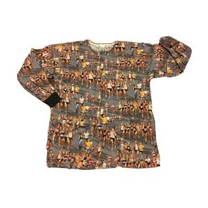 Marathon Running Jogging Sz S Full Button L/S Nurse Medical Vet Scrub Uniform